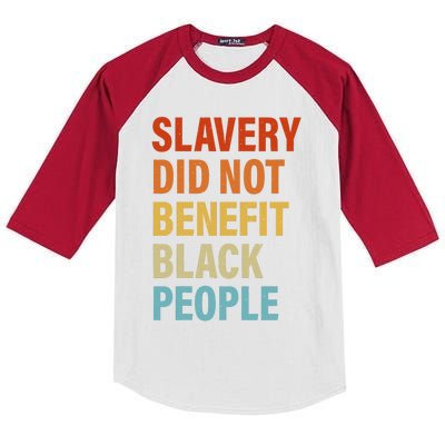 Slavery Did Not Benefit Black People Kids Colorblock Raglan Jersey