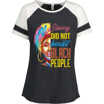 Slavery Did Not Benefit Black People Historical Awareness Gift Enza Ladies Jersey Colorblock Tee