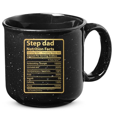 Step Dad Nutrition Facts Fathers Day Gift For Step Dad Cool Gift 15oz Campfire Ceramic Mug