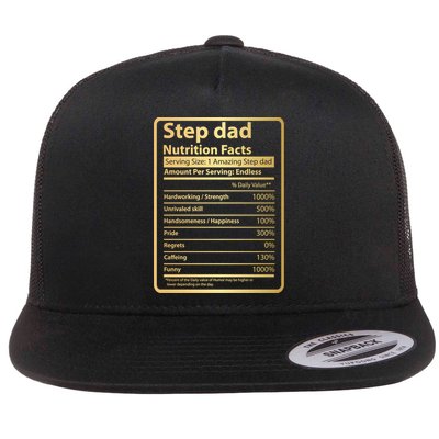 Step Dad Nutrition Facts Fathers Day Gift For Step Dad Cool Gift Flatbill Hat