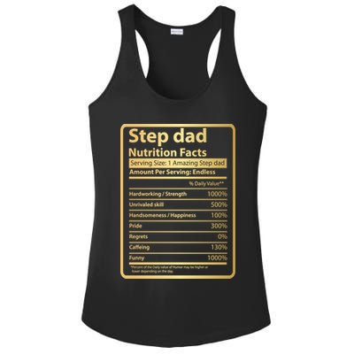 Step Dad Nutrition Facts Fathers Day Gift For Step Dad Cool Gift Ladies PosiCharge Competitor Racerback Tank