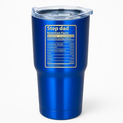 Step Dad Nutrition Facts Fathers Day Gift For Step Dad Cool Gift Tumbler
