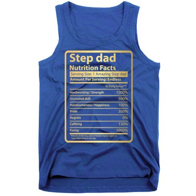 Step Dad Nutrition Facts Fathers Day Gift For Step Dad Cool Gift Tank Top