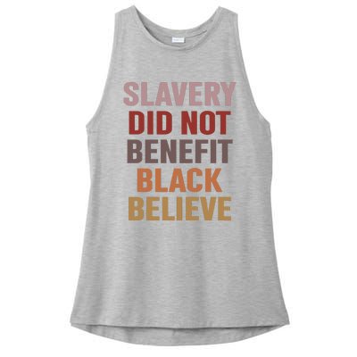 Slavery Did Not Benefit Black Believe Ladies PosiCharge Tri-Blend Wicking Tank