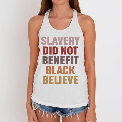 Slavery Did Not Benefit Black Believe Women's Knotted Racerback Tank