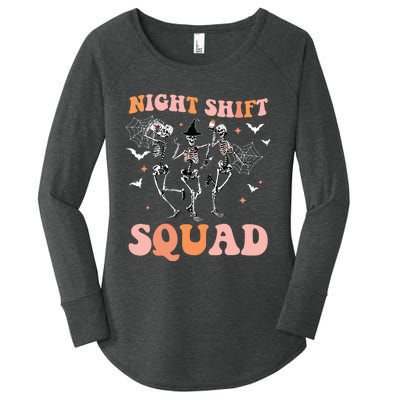 Skeleton Dancing Nurse Night Squad Shift Halloween Women's Perfect Tri Tunic Long Sleeve Shirt