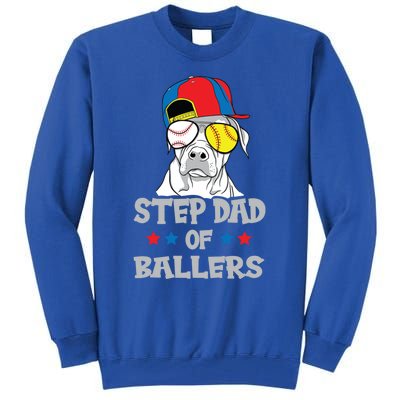 Step Dad Of Ballers Softball Baseball Father Cool Gift Tall Sweatshirt