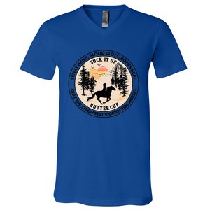 Sweat Dries Only The Strongest Women Ride Horse V-Neck T-Shirt