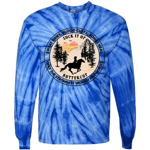 Sweat Dries Only The Strongest Women Ride Horse Tie-Dye Long Sleeve Shirt