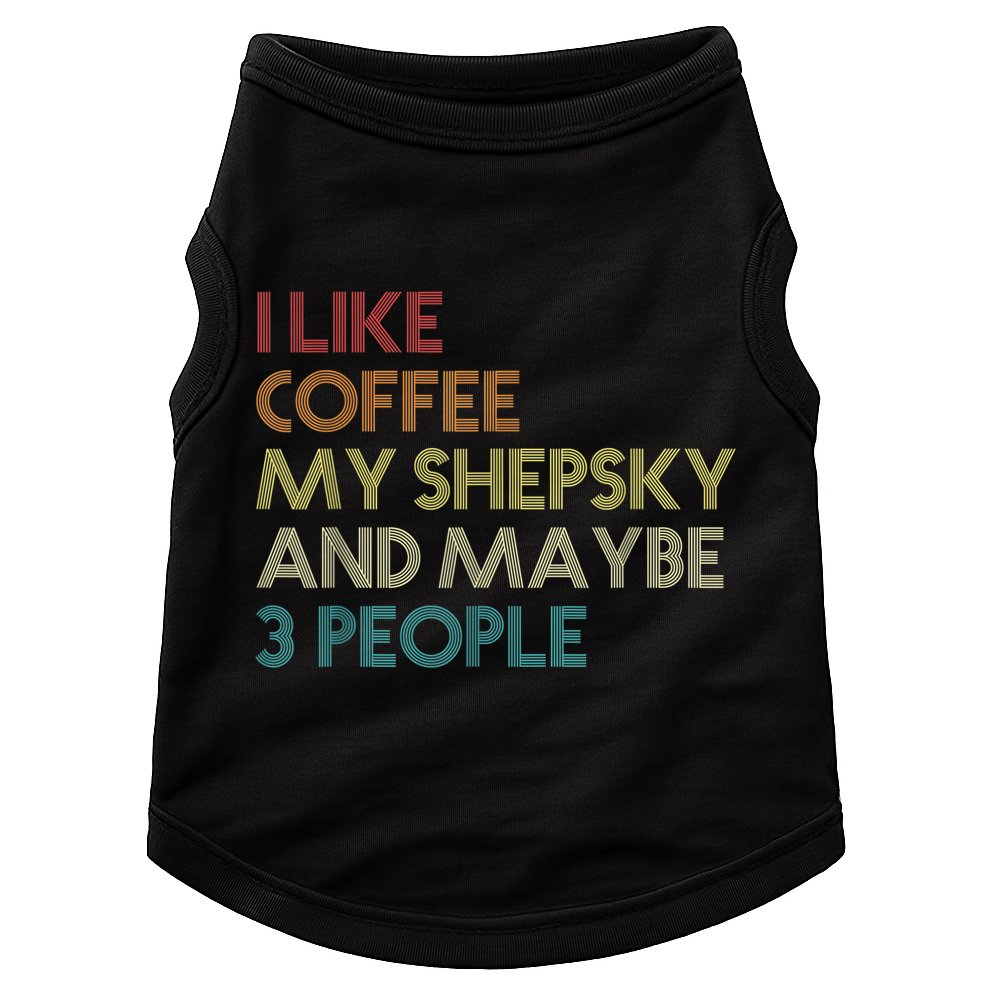 Shepsky Dog Owner Coffee Lovers Quote Vintage Retro Doggie Tank