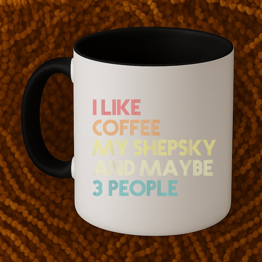 Shepsky Dog Owner Coffee Lovers Quote Vintage Retro Mug
