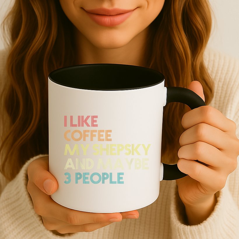 Shepsky Dog Owner Coffee Lovers Quote Vintage Retro Mug