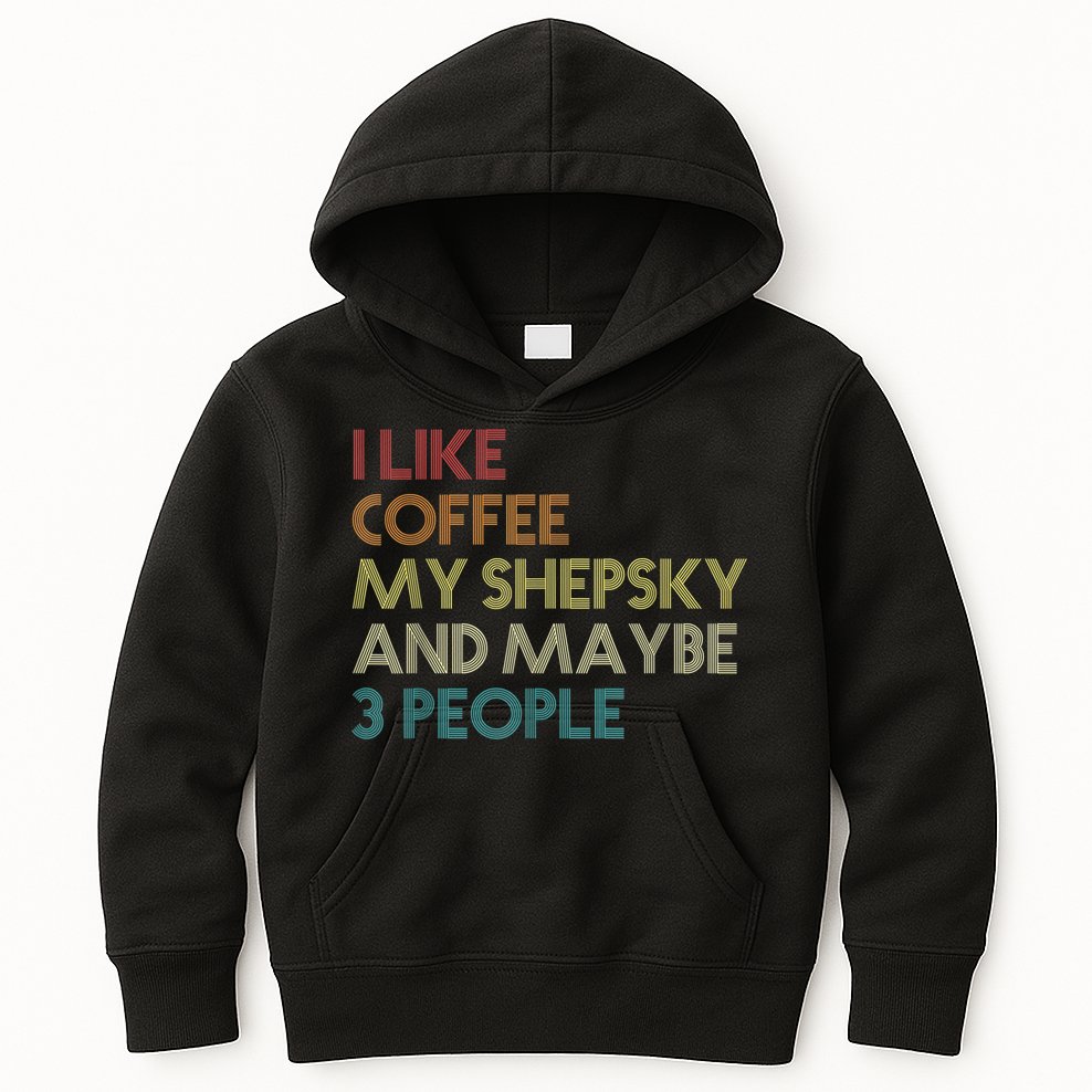 Shepsky Dog Owner Coffee Lovers Quote Vintage Retro Kids Hoodie