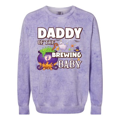 Spooky Daddy Of Brewing Halloween Theme Shower Gift Colorblast Crewneck Sweatshirt