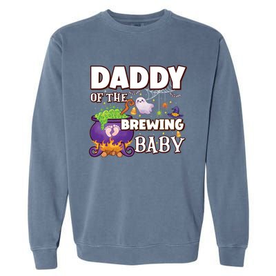 Spooky Daddy Of Brewing Halloween Theme Shower Gift Garment-Dyed Sweatshirt