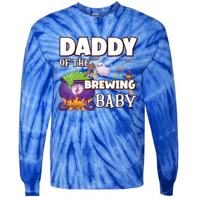 Spooky Daddy Of Brewing Halloween Theme Shower Gift Tie-Dye Long Sleeve Shirt