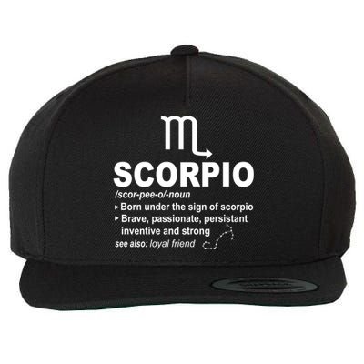 Scorpio Definition October November Scorpio Zodiac Sign Cool Gift Wool Snapback Cap