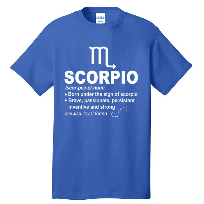 Scorpio Definition October November Scorpio Zodiac Sign Cool Gift Tall T-Shirt