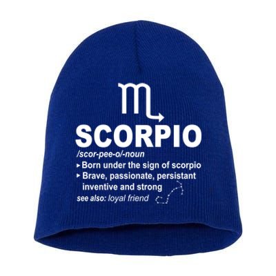 Scorpio Definition October November Scorpio Zodiac Sign Cool Gift Short Acrylic Beanie