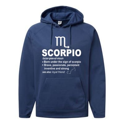 Scorpio Definition October November Scorpio Zodiac Sign Cool Gift Performance Fleece Hoodie