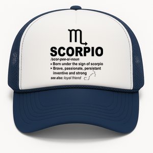 Scorpio Definition October November Scorpio Zodiac Sign Cool Gift Trucker Hat