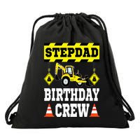 Step Dad Of the Birthday Crew Construction Family Matching Drawstring Bag