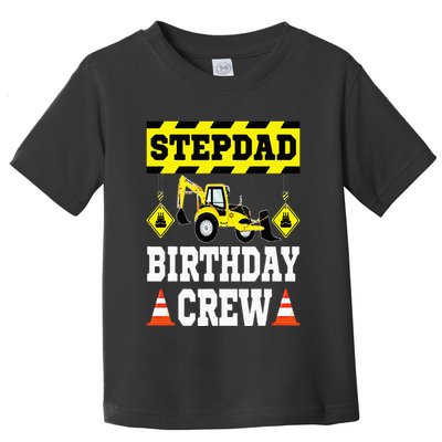 Step Dad Of the Birthday Crew Construction Family Matching Toddler T-Shirt