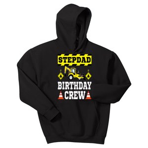 Step Dad Of the Birthday Crew Construction Family Matching Kids Hoodie