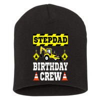 Step Dad Of the Birthday Crew Construction Family Matching Short Acrylic Beanie