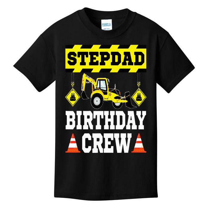 Step Dad Of the Birthday Crew Construction Family Matching Kids T-Shirt