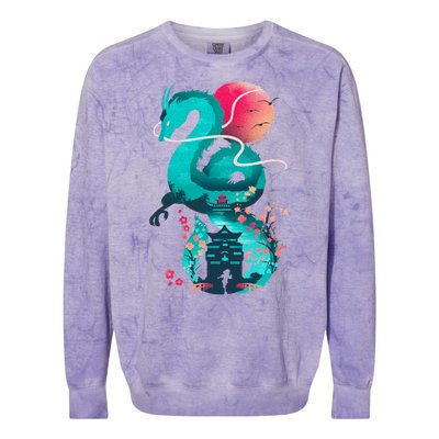 Spirit Dragon Of The River Colorblast Crewneck Sweatshirt