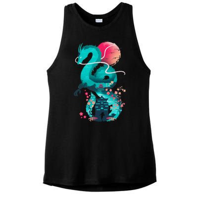 Spirit Dragon Of The River Ladies PosiCharge Tri-Blend Wicking Tank