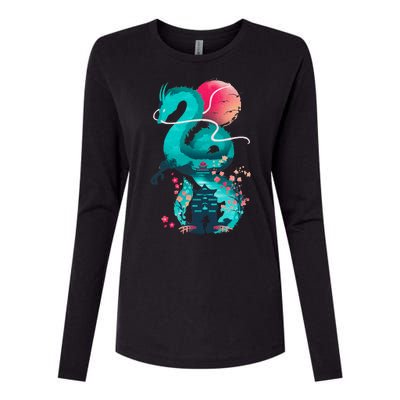 Spirit Dragon Of The River Womens Cotton Relaxed Long Sleeve T-Shirt