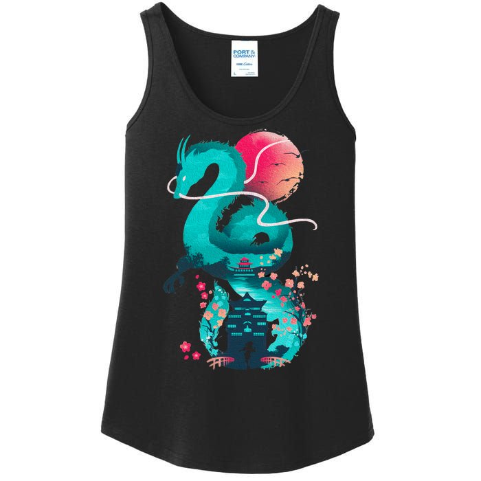 Spirit Dragon Of The River Ladies Essential Tank