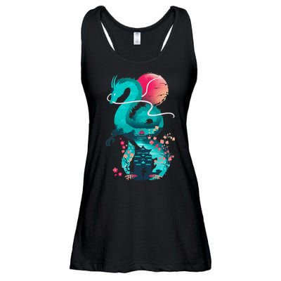 Spirit Dragon Of The River Ladies Essential Flowy Tank