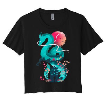 Spirit Dragon Of The River Women's Crop Top Tee