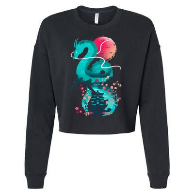 Spirit Dragon Of The River Cropped Pullover Crew