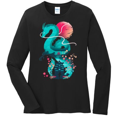 Spirit Dragon Of The River Ladies Long Sleeve Shirt