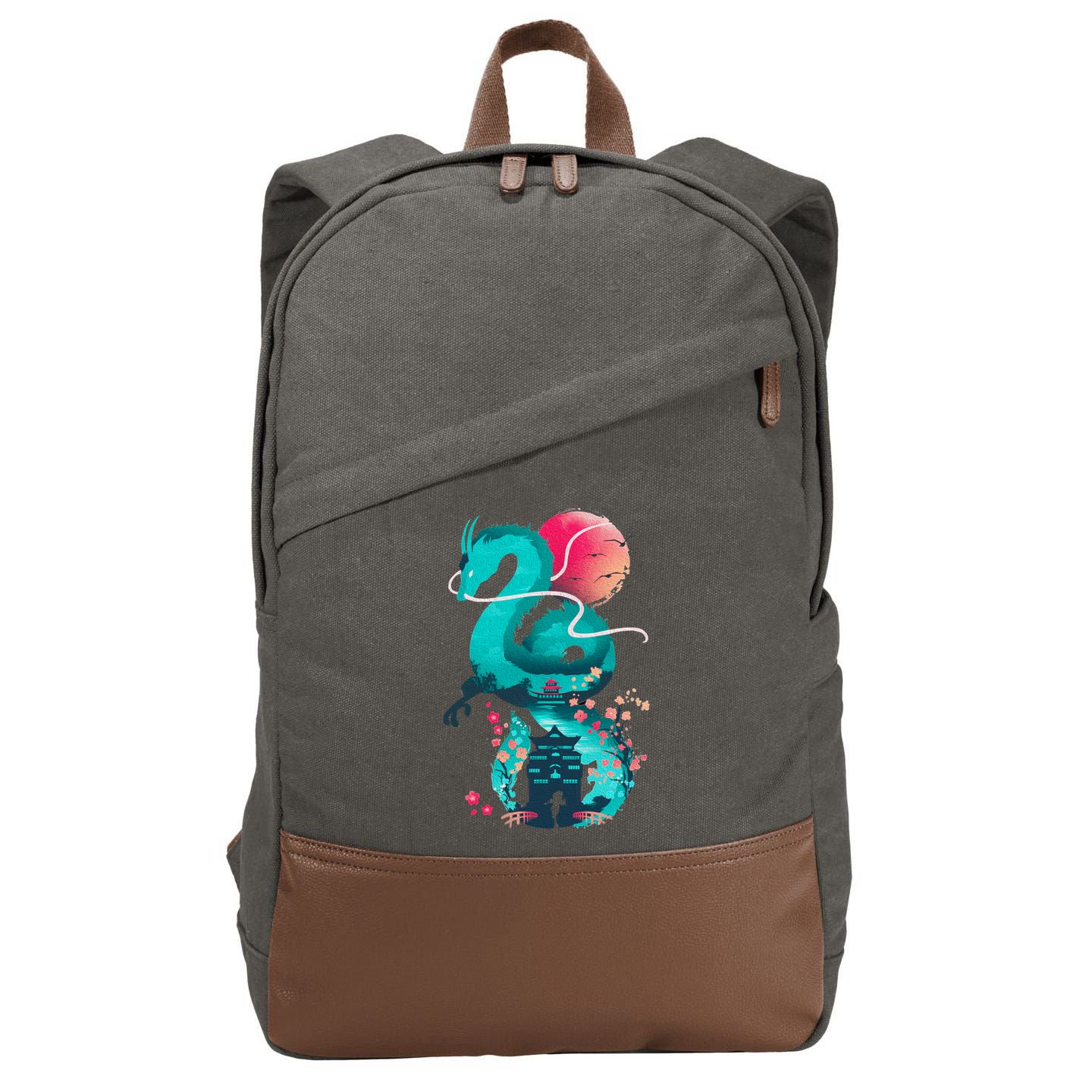 Spirit Dragon Of The River Cotton Canvas Backpack