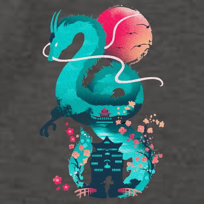 Spirit Dragon Of The River Vector Backpack