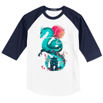 Spirit Dragon Of The River Baseball Sleeve Shirt