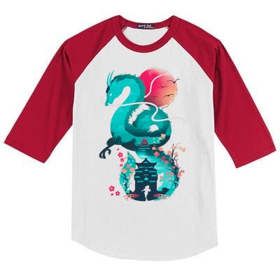 Spirit Dragon Of The River Kids Colorblock Raglan Jersey