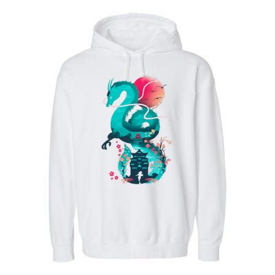 Spirit Dragon Of The River Garment-Dyed Fleece Hoodie