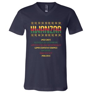 Seven Days Of Kwanzaa Funny African American Graphic V-Neck T-Shirt