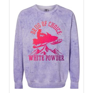 Snowmobile Drug Of Choice: White Powder Funny Gift Colorblast Crewneck Sweatshirt