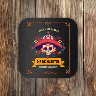 Skull Day Of The Dead Dia De Los Muertos Flowers Gift Coaster