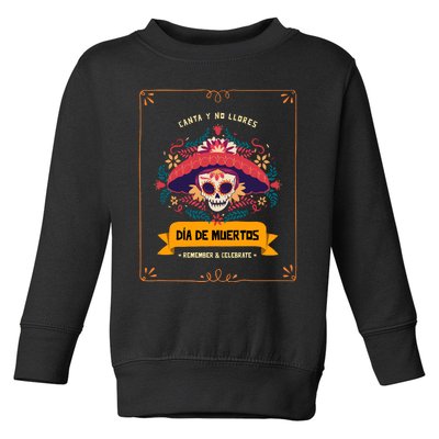 Skull Day Of The Dead Dia De Los Muertos Flowers Gift Toddler Sweatshirt