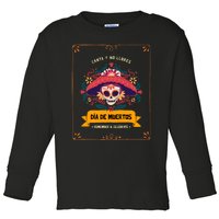 Skull Day Of The Dead Dia De Los Muertos Flowers Gift Toddler Long Sleeve Shirt