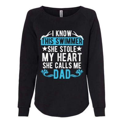 Swim Dad Of A Swimmer Dad Swimming Father Of A Swimmer Cool Gift Womens California Wash Sweatshirt