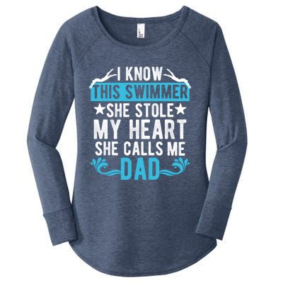 Swim Dad Of A Swimmer Dad Swimming Father Of A Swimmer Cool Gift Women's Perfect Tri Tunic Long Sleeve Shirt